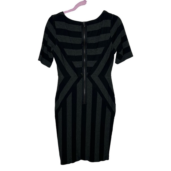 Anthropologie Black and Gray Striped Mini Dress - Picture 4 of 15